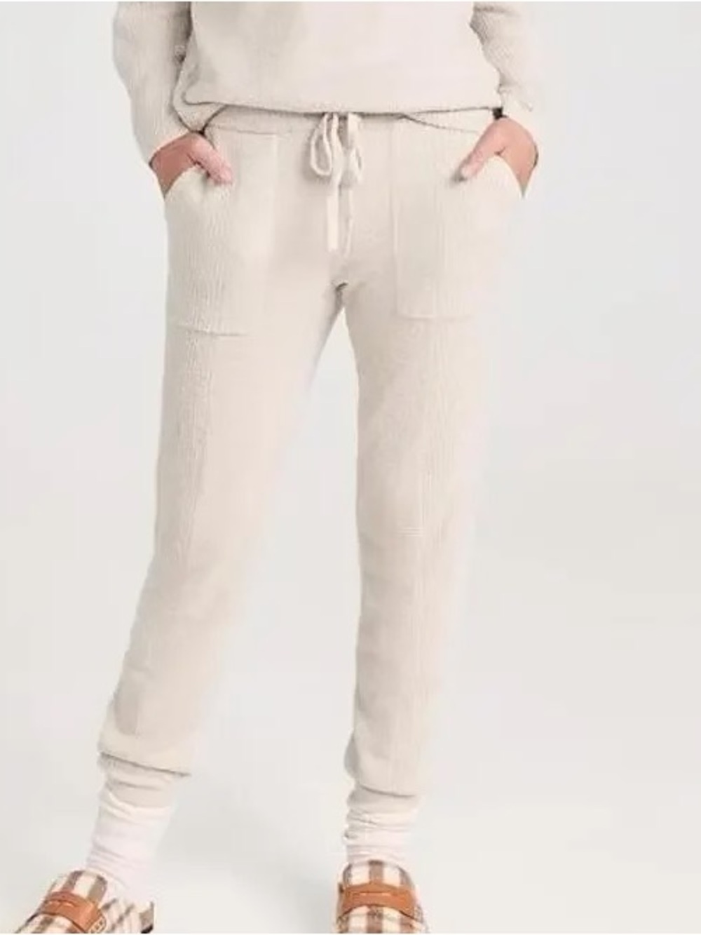 Barefoot Dreams Cream Sweatpants Joggers Size 1X 100% Cotton Cozy Comfy Comfort
